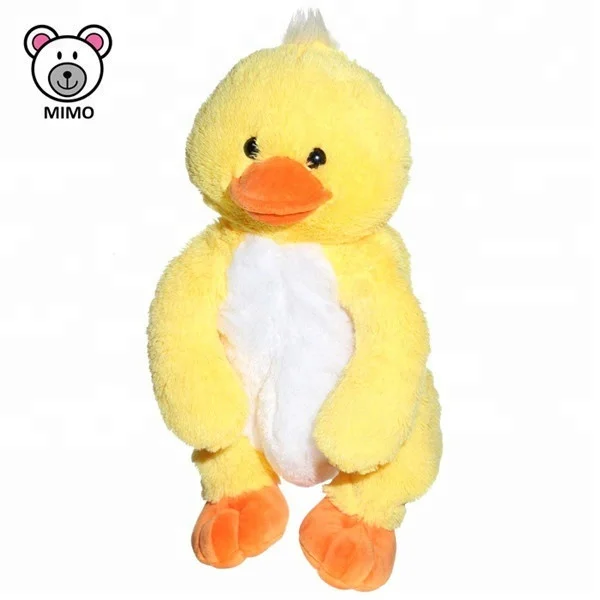 ICTI Standard Soft Plush Toy Yellow Duck Kids Backpack School Bag For Girl Fashion Custom 3D Cartoon Stuffed Zoo Animal Backpack