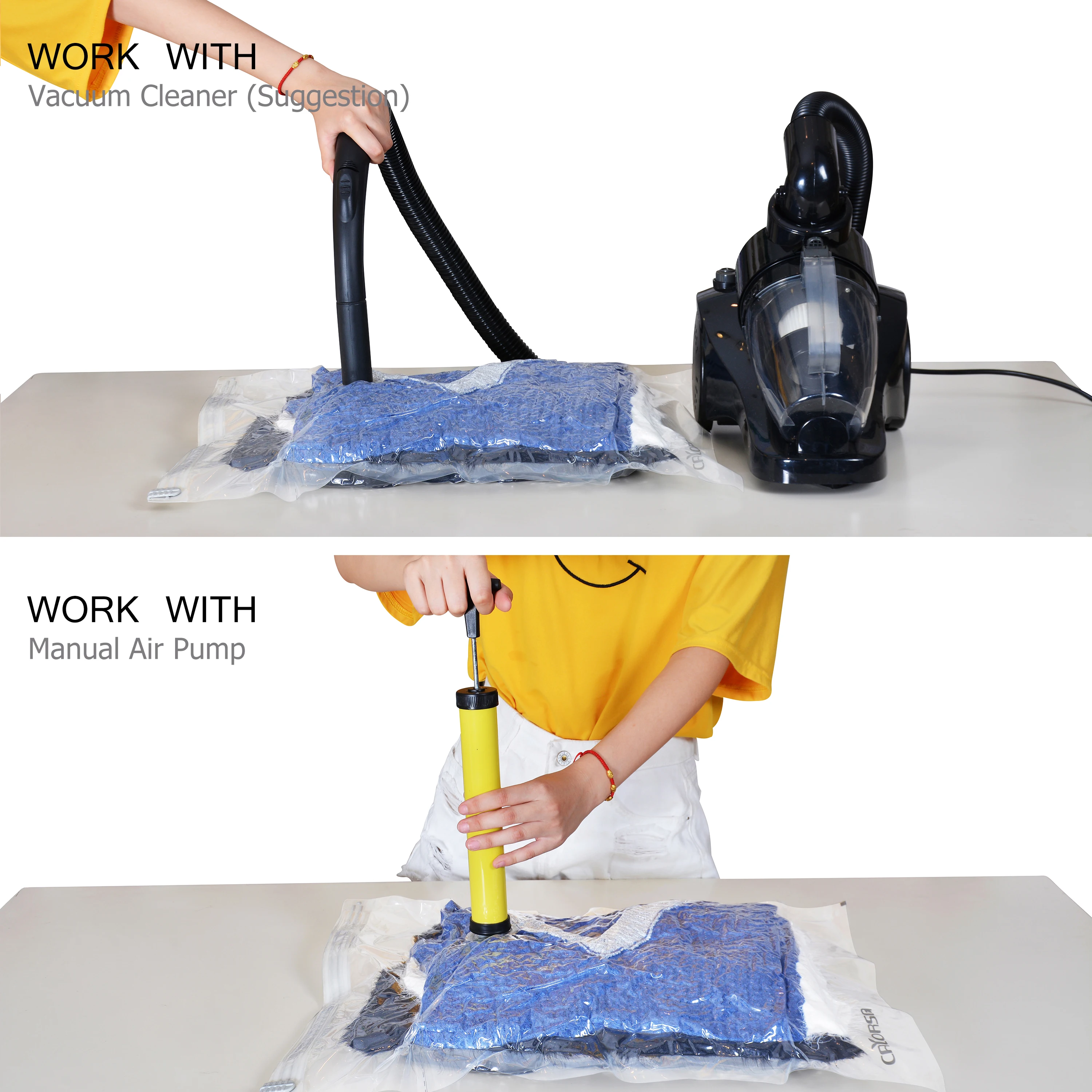 
CALORSA Space Saver Bags 8 Medium with Hand Pump Compression Premium Vacuum Storage Bag for Clothes 