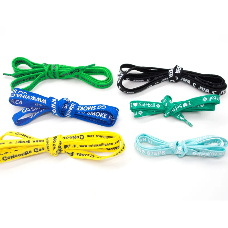 Different tips Colorful Custom Wholesale Flat Shoe Laces for Sneakers with logo