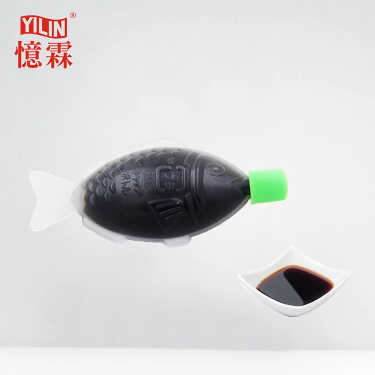BRC wholesale 8ml fish shape Soya sauce for sushi take away