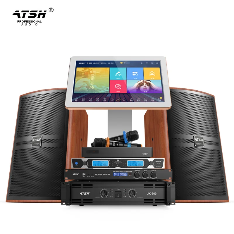 
Factory direct voice on demand 12-inch stage ktv speaker professional audio set karaoke karaoke machine wood grain speaker whole 