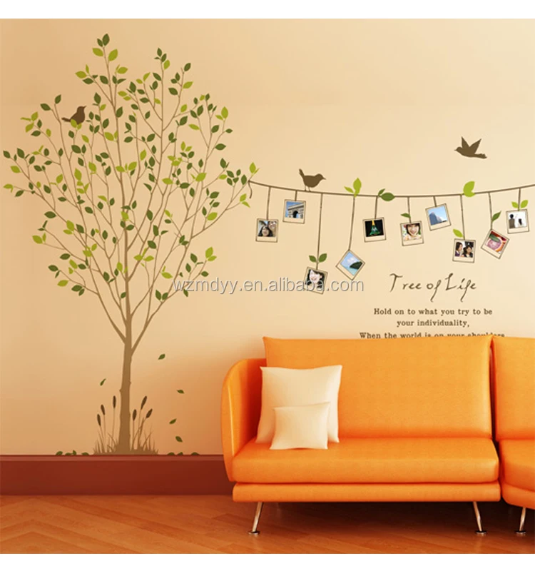 China Wholesale Home Decor Photo Frame Sticker Tree Removable Decal Room Wall Sticker Vinyl Art