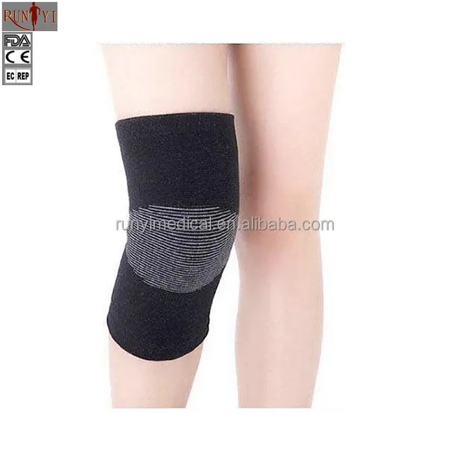 Wholesale Breathable Elastic Bamboo Charcoal Cotton Kneepad Knee Sleeve Support for Sports Safety