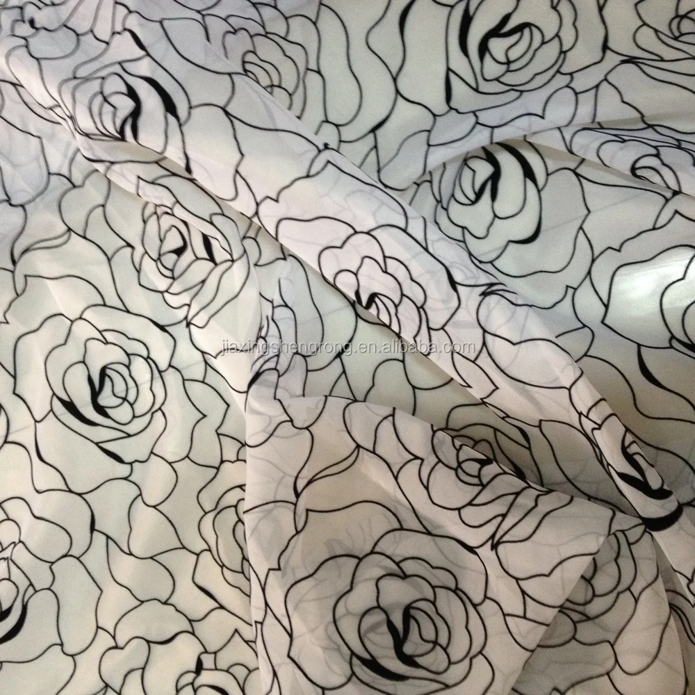 Best popular100% polyester wholesale flocking organza
