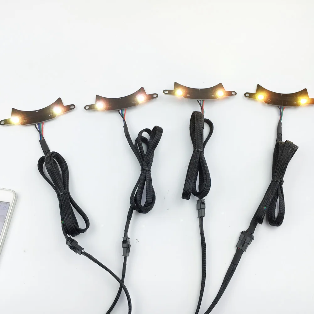 08-13 Doge Challenger chasing LED Halo Headlights 4 Rings with Remote ALL COLORS