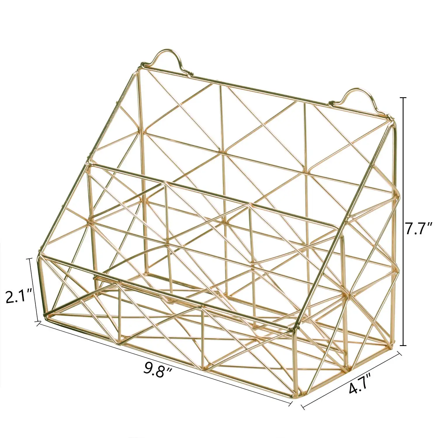 
Simmer Stone Rose Gold Mail Organizer, Plated Wire Metal Wall Mountable Multifunction Storage Rack, Organizer for Mails Books Fi 