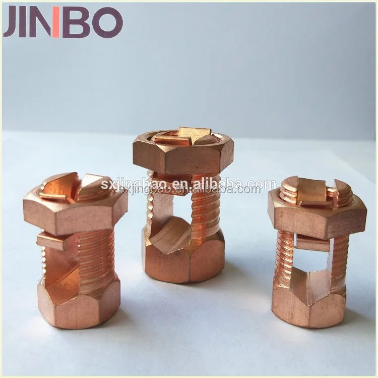 Copper Grounding Split Bolt Used With Ground Block Connector Rod Wire Clamp