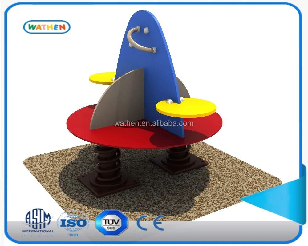 new design 4 seat PE rocking horse with spring for kids