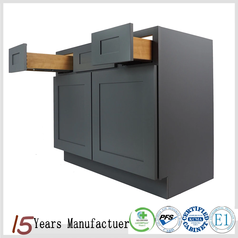 American Flat Pack Shaker Ready Made Solid Wood Bathroom Vanity Cabinet 36 Inch