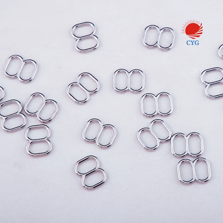 CYG wholesale Zinc Alloy Silver gold ring and slider Bra Straps Holders Metal Bra Hook Buckles garment bra accessories