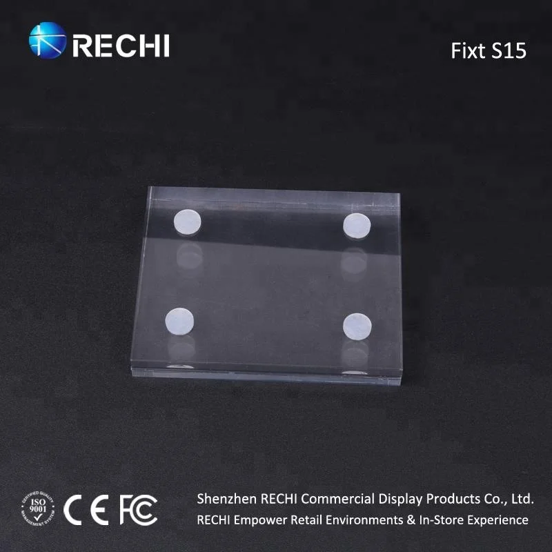RECHI Retail Visual Merchandising Counter Clear Acrylic Sign Holder Display Block for Mobile Phone Acrylic Price Tag