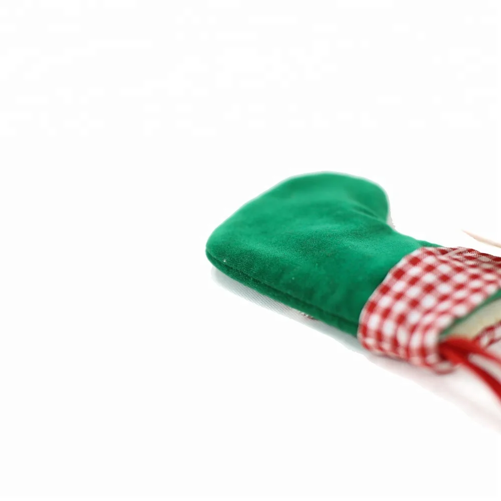 Applique Crutch Stocking Socks Imported Christmas Ornaments