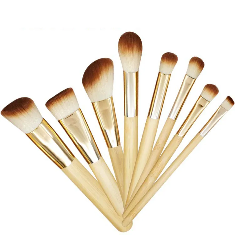 
Cosmetic Kits 8 Piece Bamboo Handle Soft Hair Vegan Makeup Brush 
