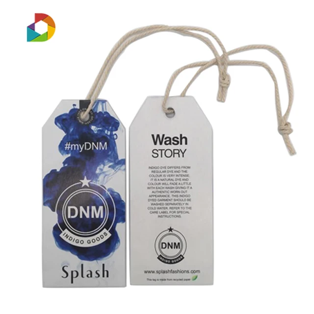 New Design Custom Garment China Hang tag Eco-friendly Paper Hang Tags for Colthing/Shoes/Toys