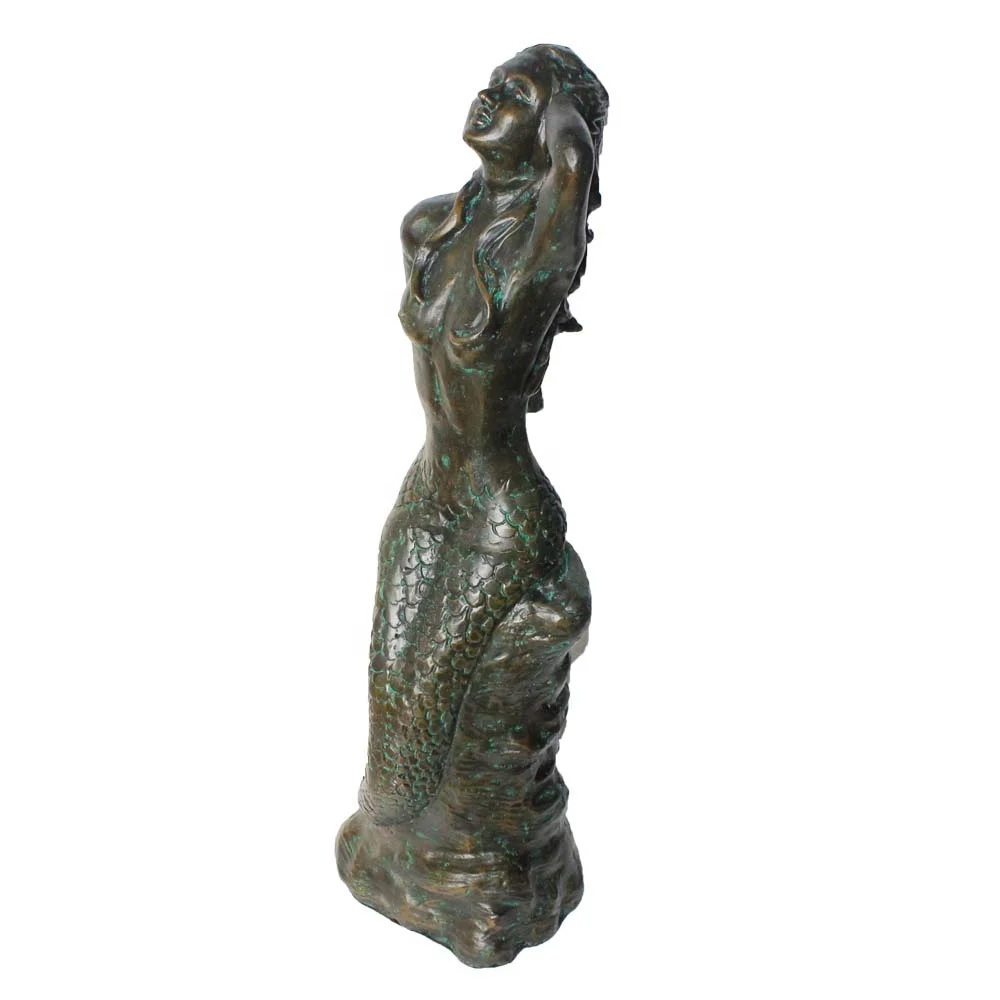 Vintage aluminum antique  mermaid statues for garden