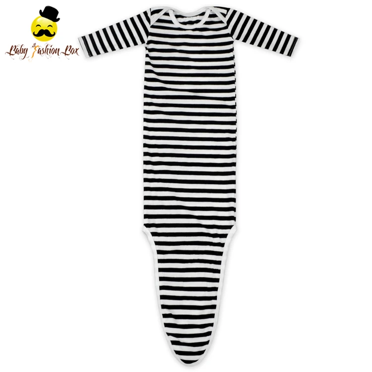 белый полосатый с длинным рукавом новорожденный ребенок играть спальный мешок