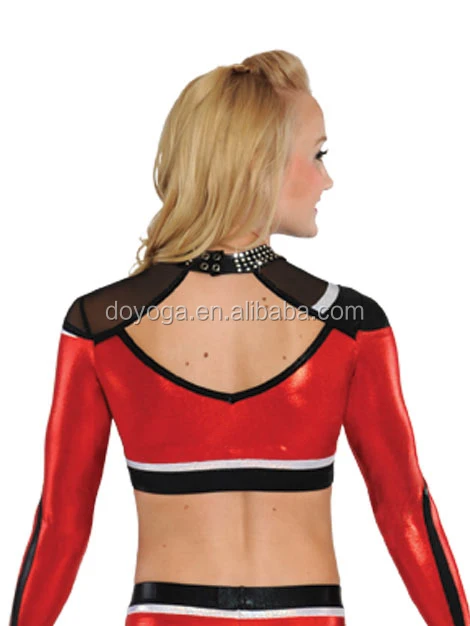 Matt supplex lycra & metallic cheerleading uniforms wear clothes for girls