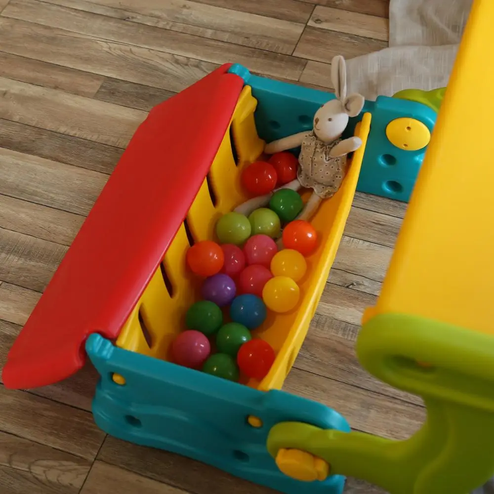 Home use Multifunction colorful table 3 in 1 Children kids Table & Bench & Storage