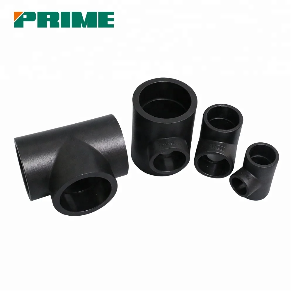 Black PE welding pipe fitting Pn16 Hdpe Fittings Butt Fusion Reducing Tee hdpe fittings