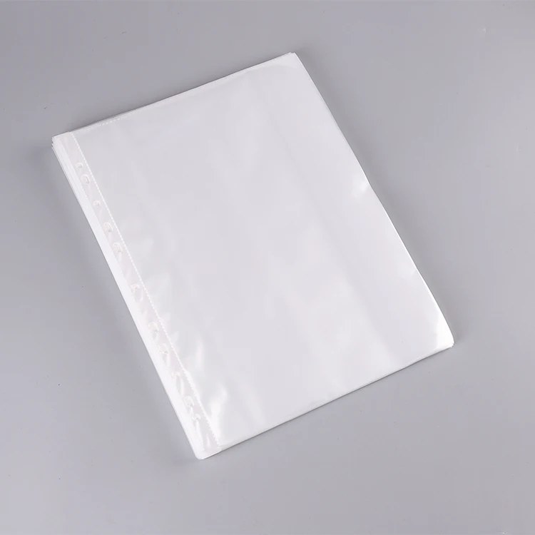 Customized Design A4 Waterproof File Folder PP Document Storage Bag Transparent 11 Holes Sheet Protectors