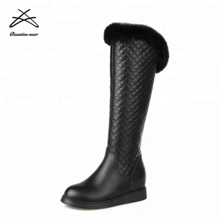 New Arrival pu leather Winter Fur Snow Boots Women