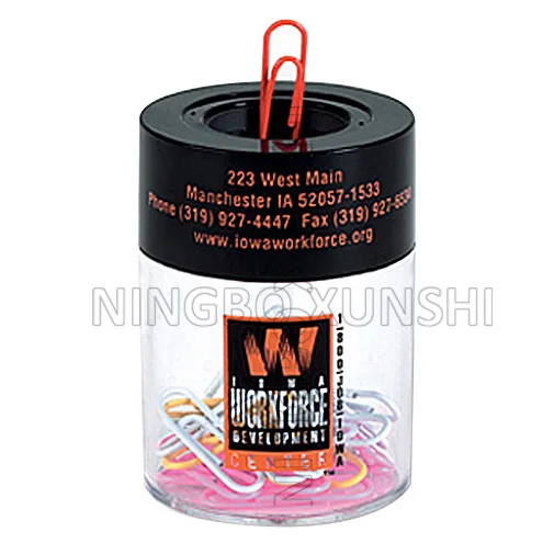 
best sell classic giveaway ABS plastic round column cylinder shape built in magnetic ring document file office desktop clip box 