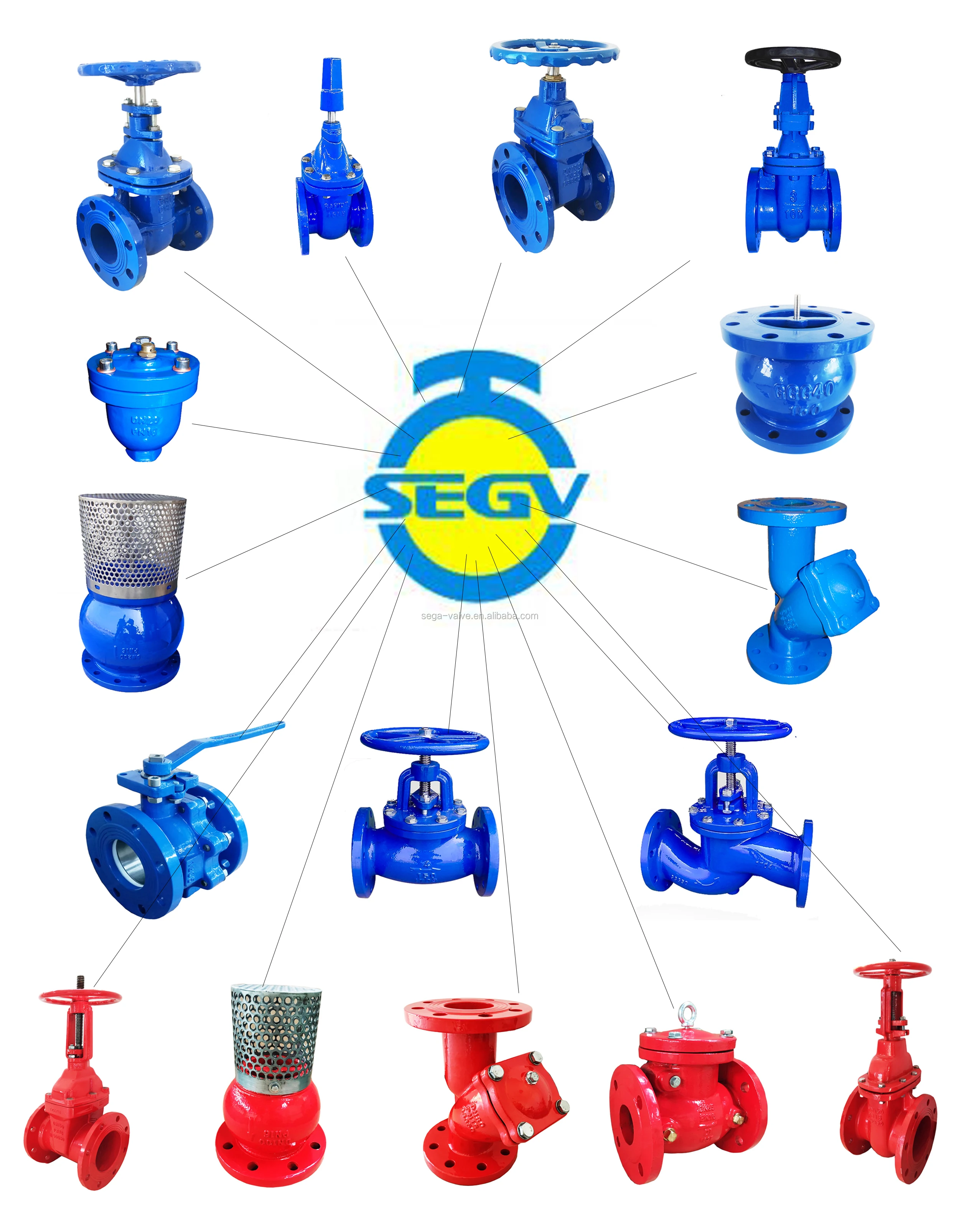 S type cast iron ductile iron Globe Valve JIS 10K  16K DIN PN10 PN16