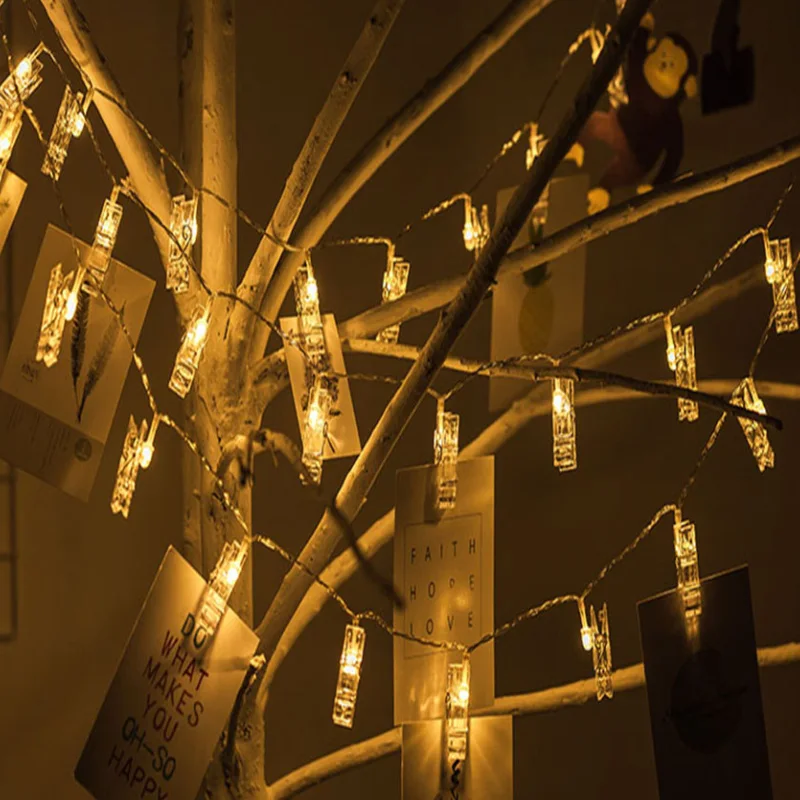 1.5M/3M/5M USB Garland Card Photo Clip String Lights for New Year Christmas Festival Party Wedding Home Decoration led light