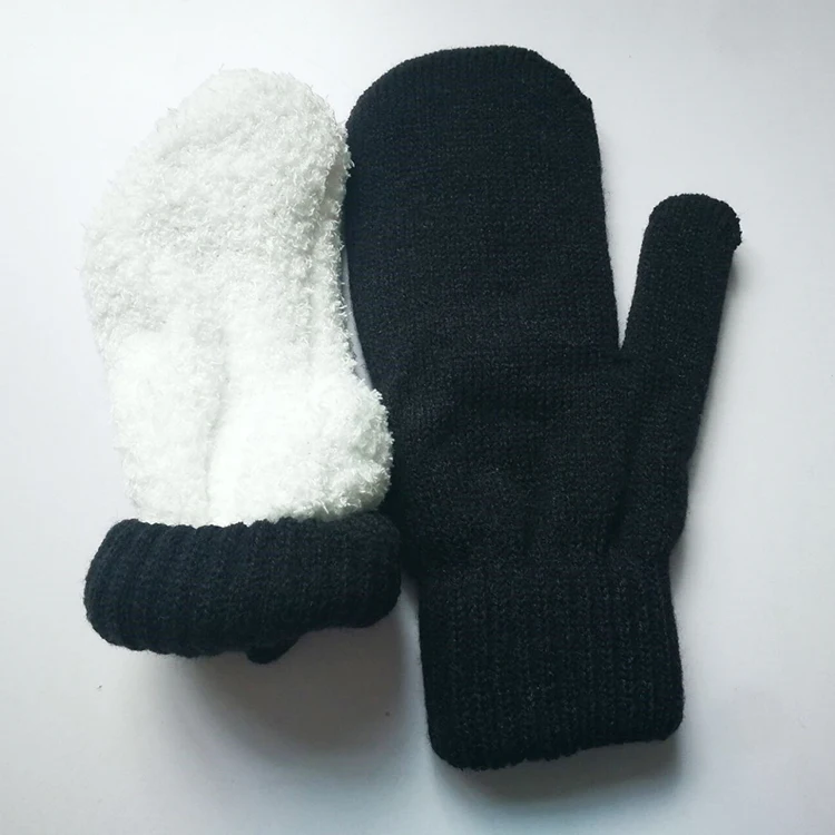 Promotional cheap mittens high quality unisex custom knitted mittens acrylic winter gloves