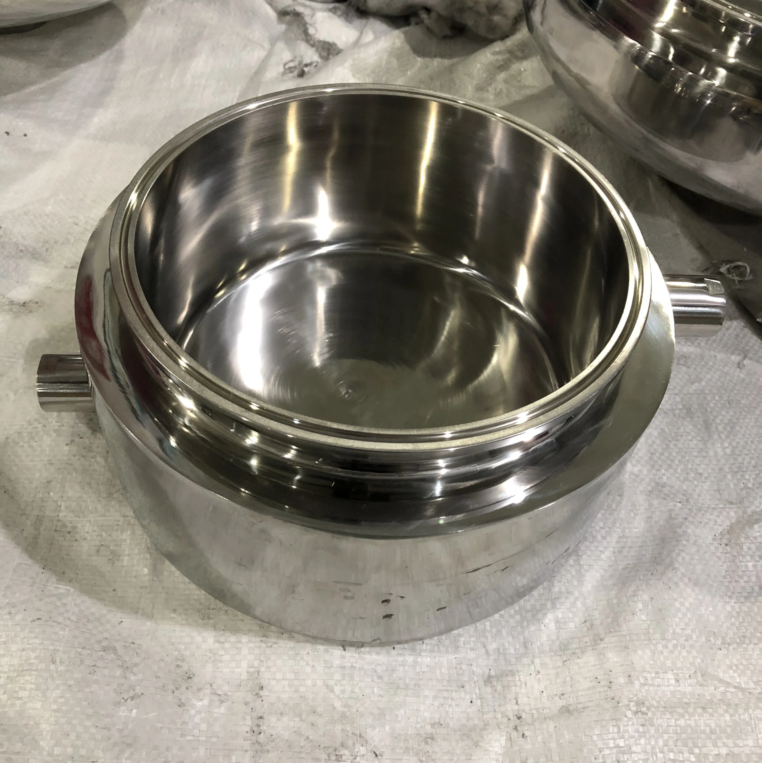 Stainless Steel TriClamp Jacketed Columns With Welded Rounded Bottom Base with female threaded port