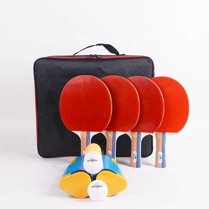 
professional 4racket+6ball +net cheap table tennis paddle set Retractable net Carry Bag 4 Player table tennis racket 