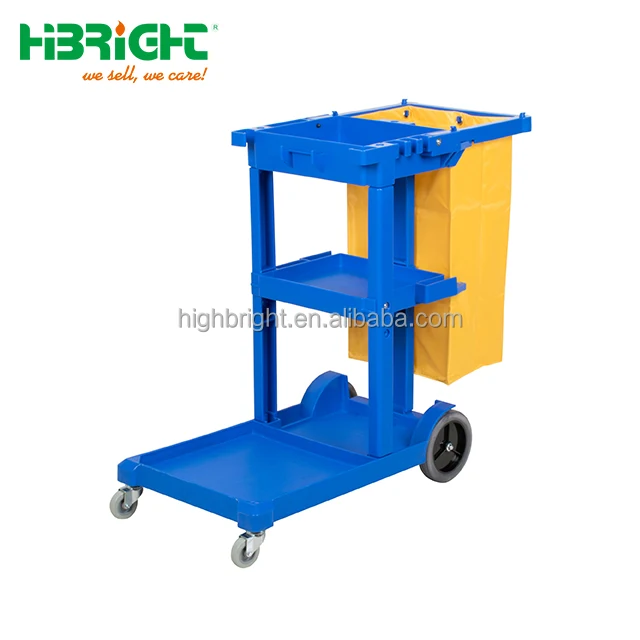 plastic housekeeping cleaning cart
