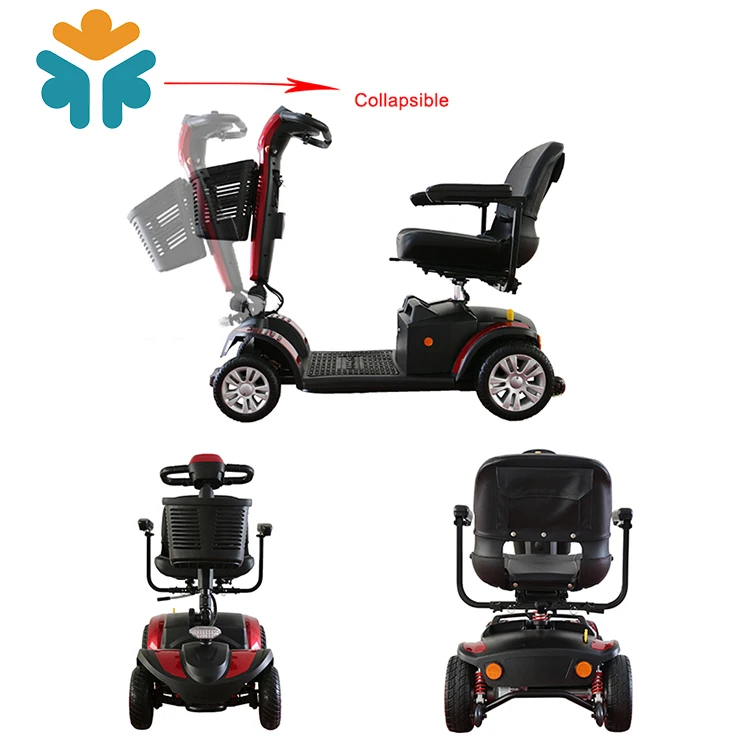 Compact Power Adult folding Electric Tricycle Mobility Four Wheel Scooter