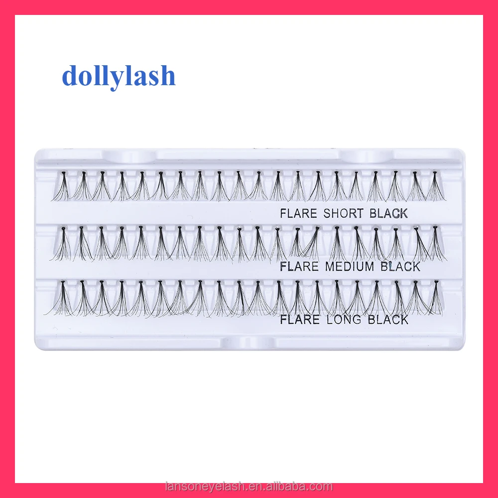 dollylash own brand OEM service flare cluster volume false eyelashes for eyelash extensions
