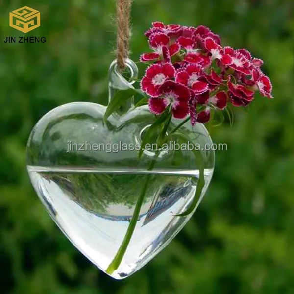 Прозрачная подвесная стеклянная ваза в форме сердца для гидропонных растений креативный свадебный Декор цветочный горшок