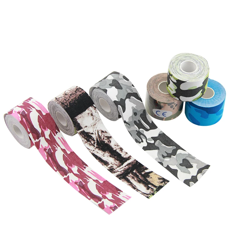 5 см * 5 м (2 дюйма * 16,4 фута) новая камуфляжная печатная прочная и надежная липкая Спортивная кинезиологическая лента