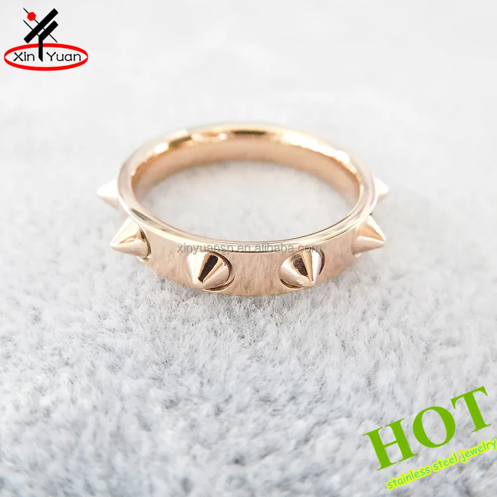 
Rivet setting stainless steel thumb rings for men 