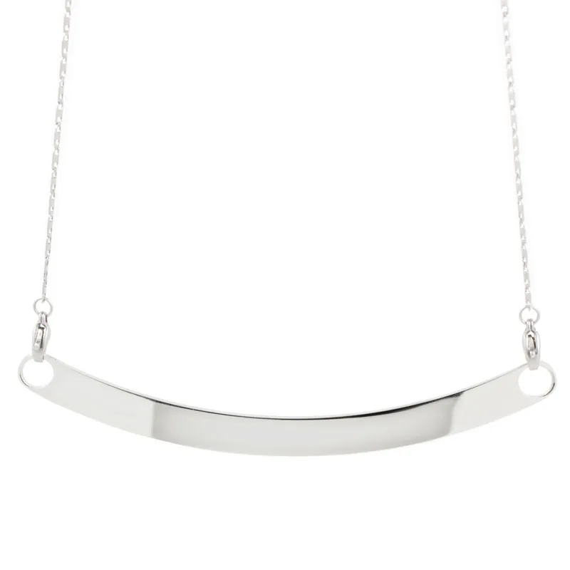 Wholesale Stainless Steel Silver Curved Bar Chain Necklace For DIY Personalized 8mm Slide Charms/Letter Jewelry