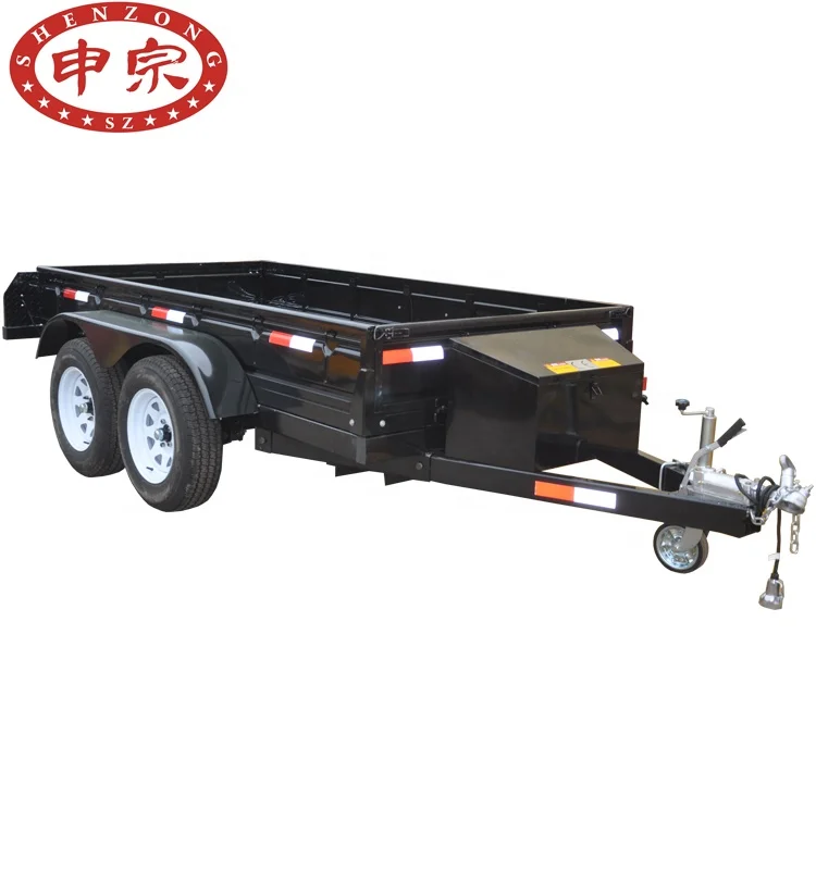 Hot Dip 4 Wheel Small Farm Galvanized Farm Tractor Trailer Dump Truck Trailer Semi-trailer Steel Ce