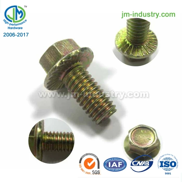 Углеродистая сталь M4 DIN 6921 12 заостренных винтов и шестигранный фланцеавой