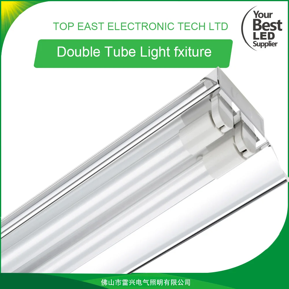 2*18w double fluorescent light fixture t8 fluorescent tube bracket with diffuser