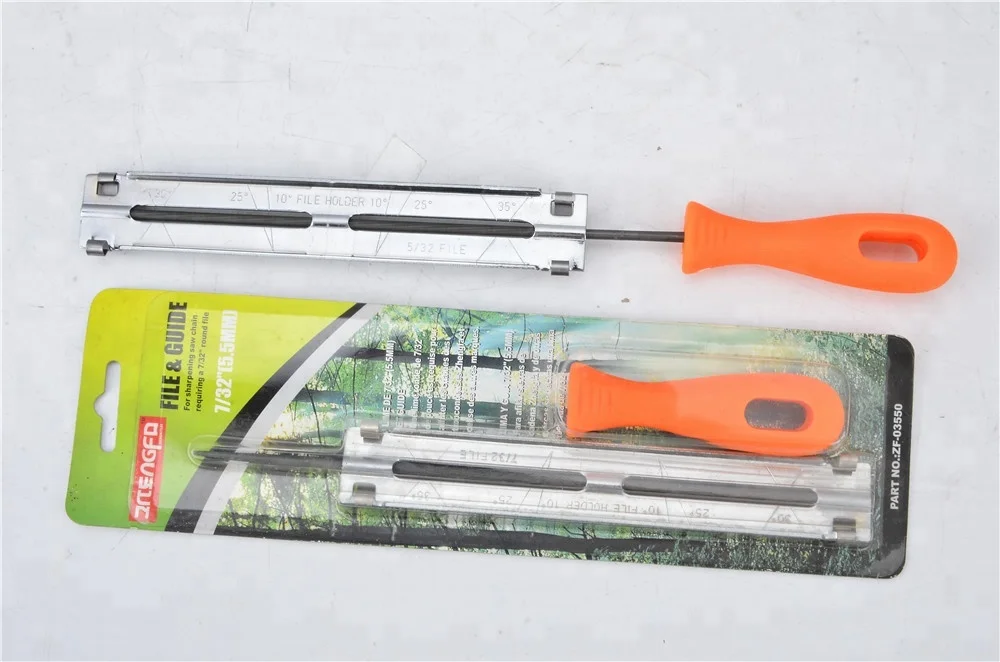 chain saw file with file holder for sharpening saw chain