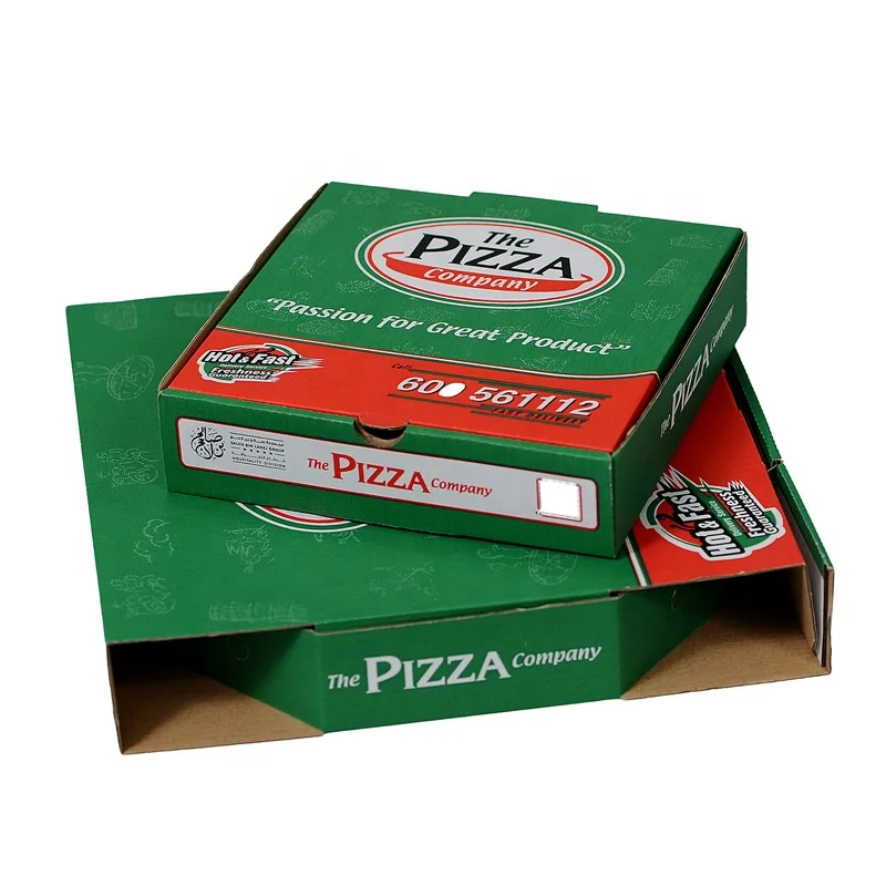 Wholesale custom corrugated paper packaging pizza box with printing