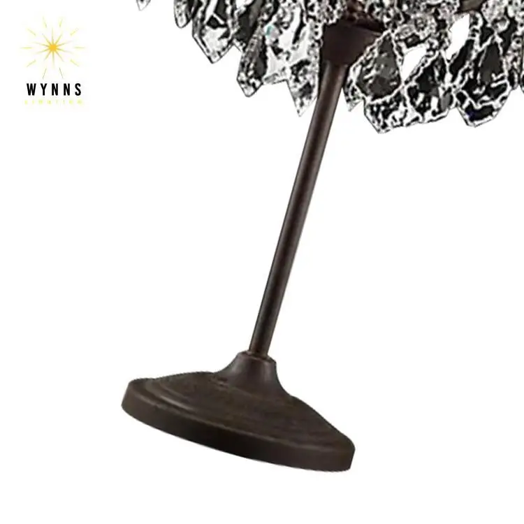 Rococo crystal desk chandelier lighting black iron clear K9 cristal table lamp decoration LED large desk lighting for dining