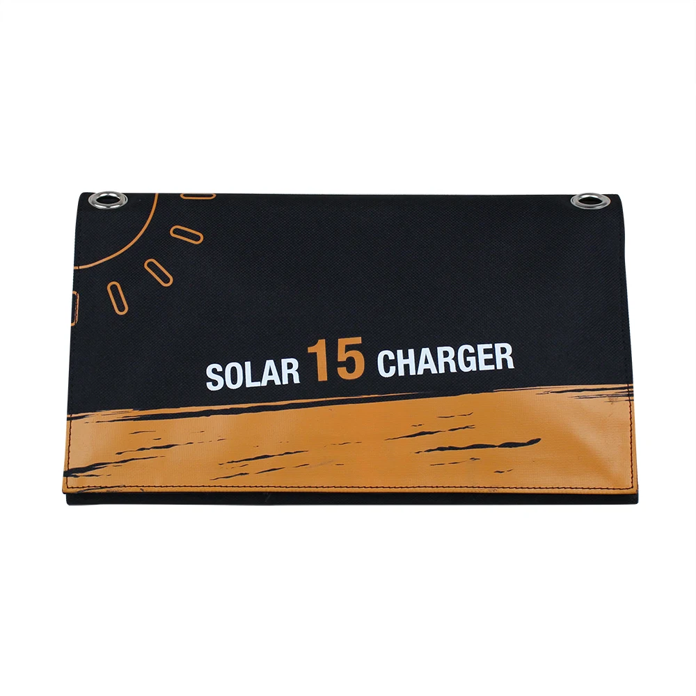 JWN-006 Factory Wholesale 15W Efficiency flexible Solar Panel Folding & Portable Solar Power Bank Charger