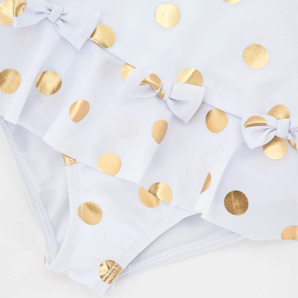 Factory Wholesale Fashion Children White Color Swimwear Bikini Very Young Models Girls Bathing Swearsuit For Princess Kids