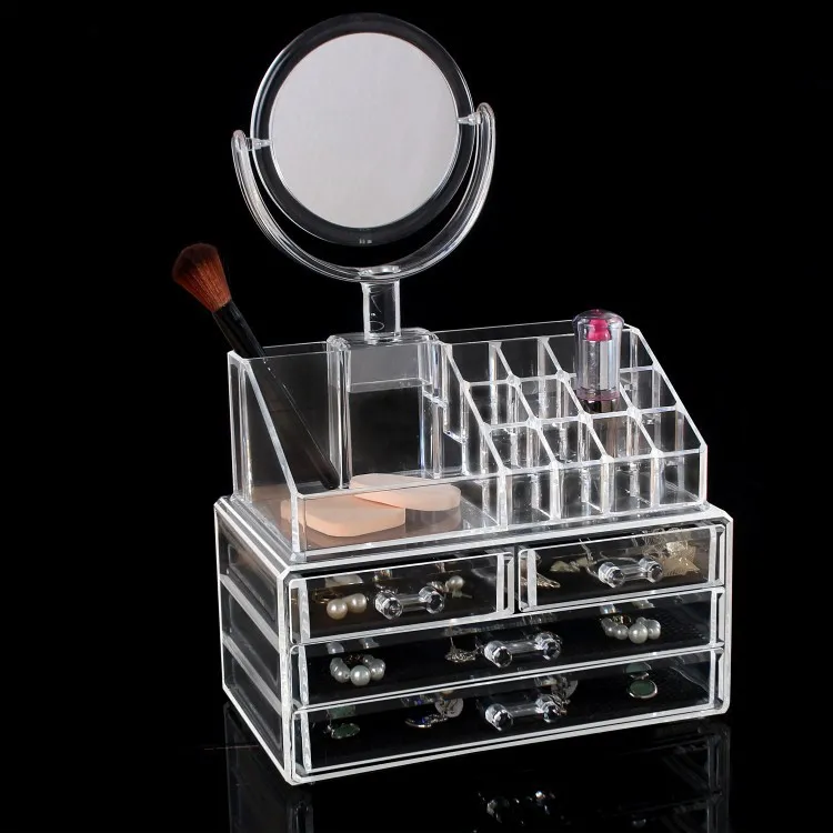 2018 Factory Direct price wholesale clear acrylic Jewelry & Cosmetic containers Storage Display Boxes