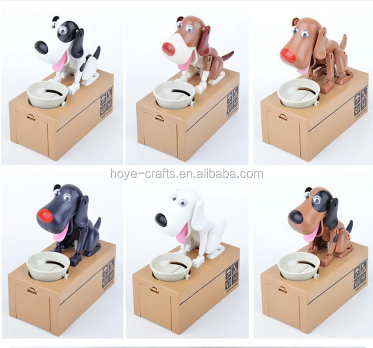 Factory wholesale my dog piggy bank puppy hungry robotic dog money box baby toy box