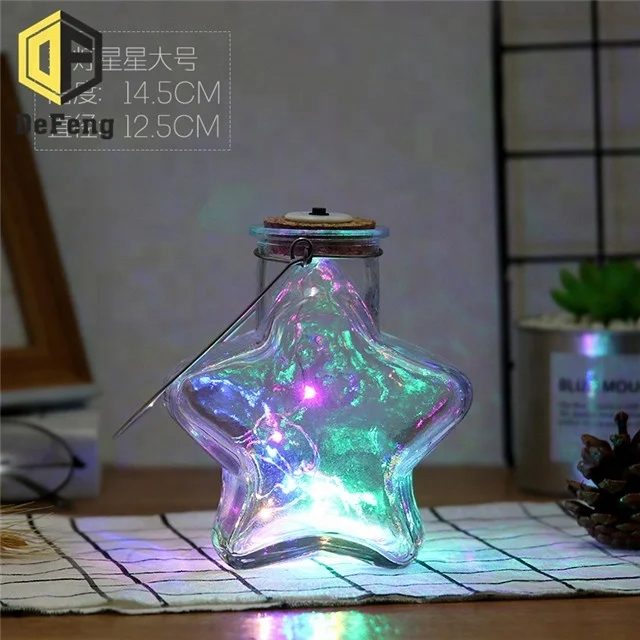 Star Shaped Glass Wishing Bottle With Cork Wholesale