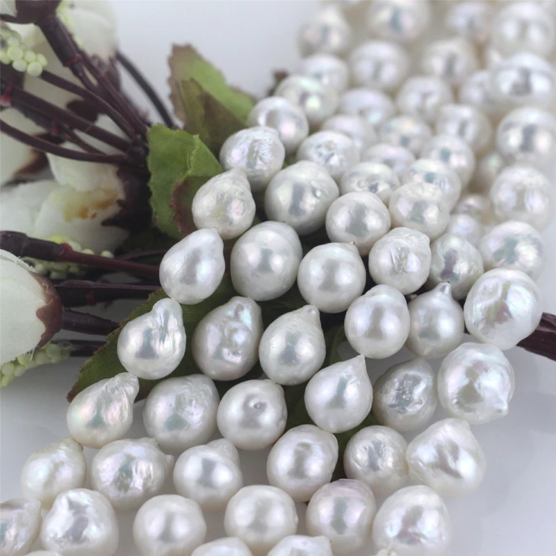 11-13MM big large size edison fresh water irregular baroque shape real freshwater cultured pearl bead strands